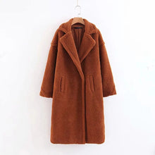 European style 2018 autumn and winter women's clothing long thick warm lamb coat, female loose casual faux fur jackets and coats