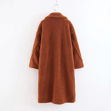 European style 2018 autumn and winter women's clothing long thick warm lamb coat, female loose casual faux fur jackets and coats