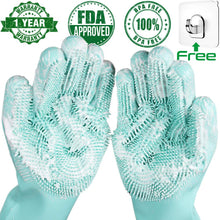 Magie Silikon Geschirr Wäscher Dish Waschen Schwamm Gummi Peeling Handschuhe Küche Reinigung 1 Paar