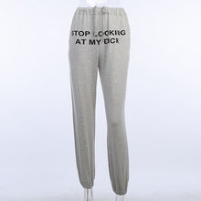 Deeptown Sweat Pants Women Joggers Stop Looking At My Dick Sweatpants Hip Hop Print High Waist Trousers Cotton Sweatpants Hippie