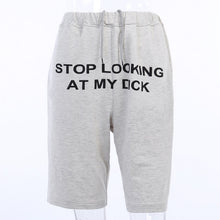 Deeptown Sweat Pants Women Joggers Stop Looking At My Dick Sweatpants Hip Hop Print High Waist Trousers Cotton Sweatpants Hippie