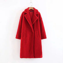 European style 2018 autumn and winter women's clothing long thick warm lamb coat, female loose casual faux fur jackets and coats